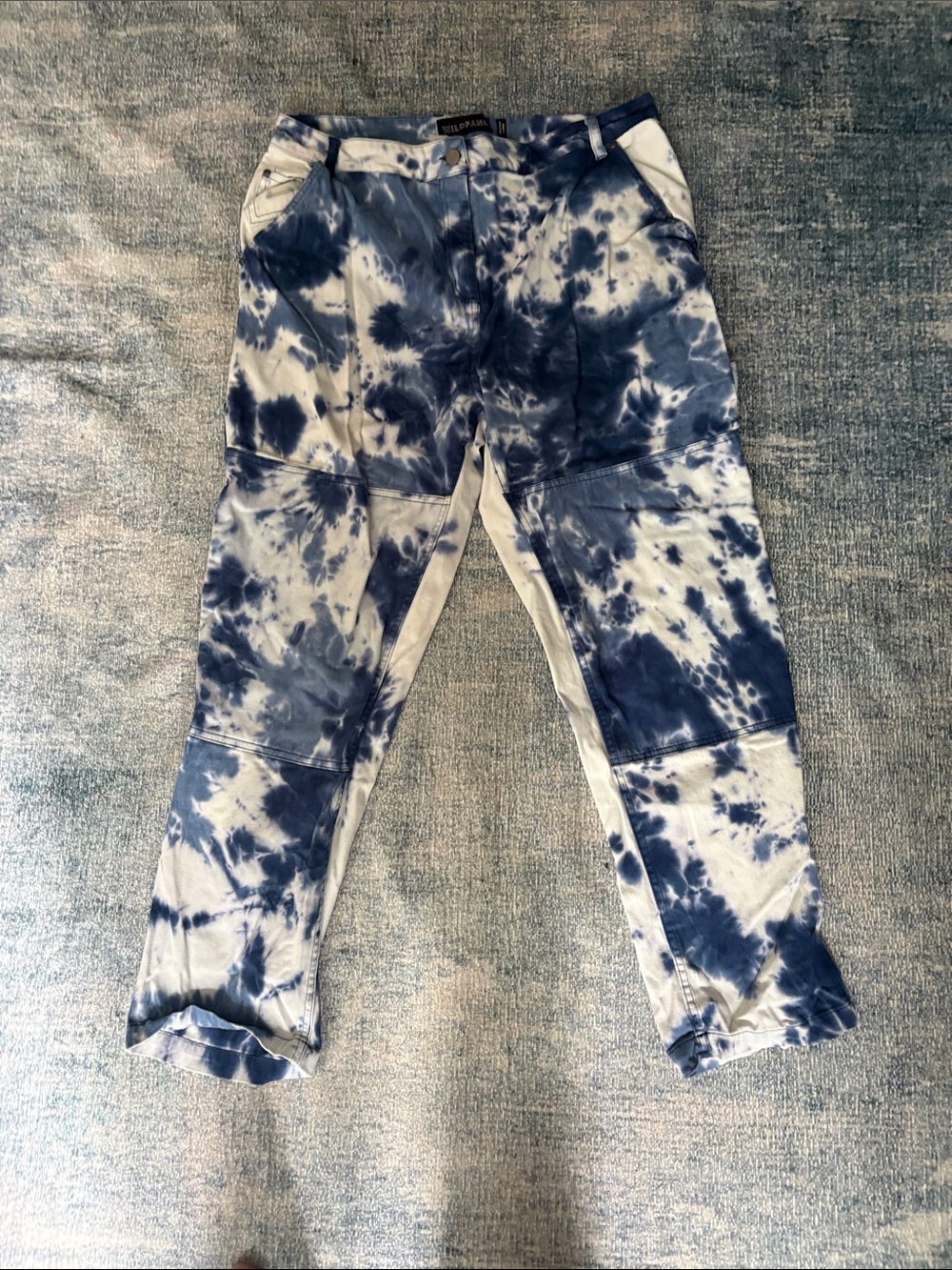 Tie-Dye Wildfang Blue & White Utility Pants